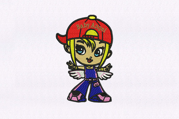 Charming Baby Angel Girl Embroidery Design