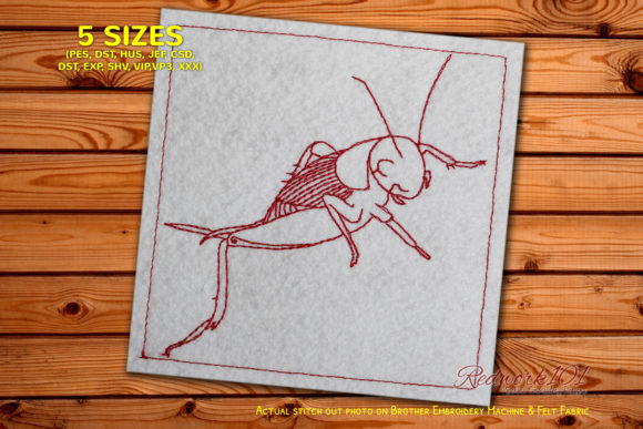 Charming Cricket: A Perfect Embroidery Design for Gifts