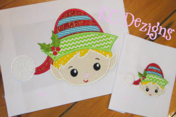 Charming Cute Boy Elf Face Embroidery Design