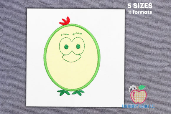 Charming Face of the Cartoon Bird for Holiday Embroidery