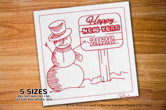 Charming Snowman with New Year Sign Board