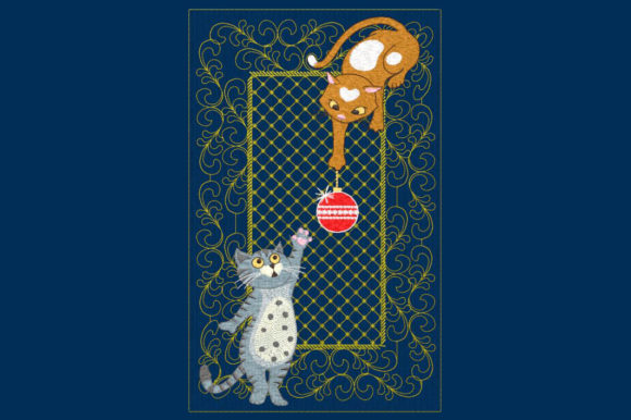 Christmas Kitties: A Festive Feline Embroidery Delight