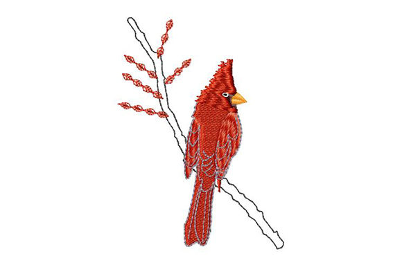 Christmas Red Cardinal: A Festive Embroidery Design