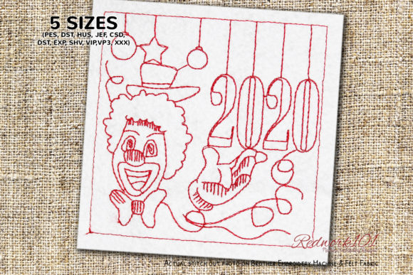 Clown Happy New Year 2020 Lineart Review