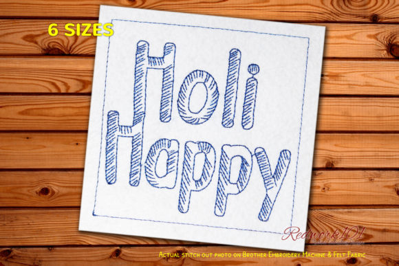 Holi Celebrations Text: A Festive Embroidery Design