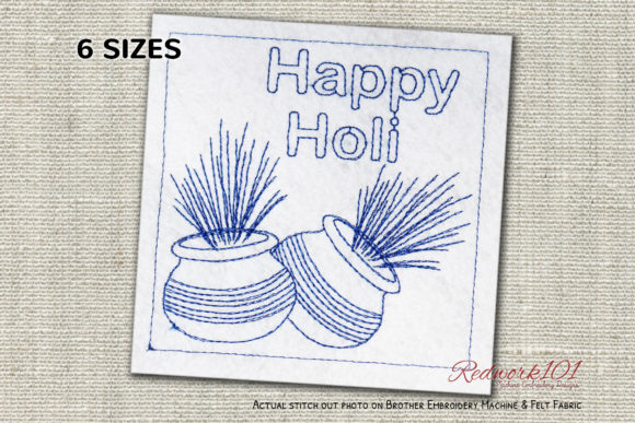 Holi Colorful Pots Redwork: A Vibrant Addition