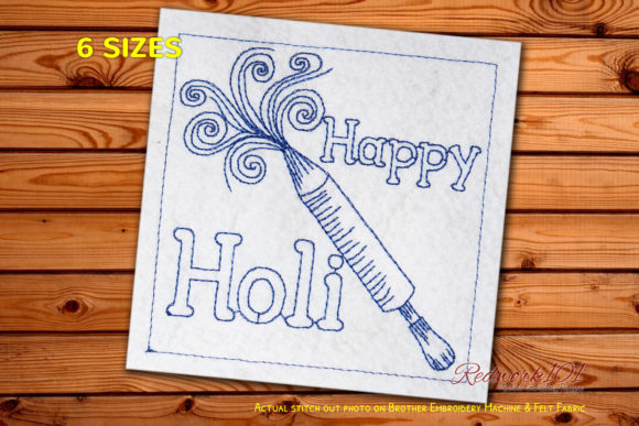 Holi with Colors Redwork: A Vibrant Embroidery Design