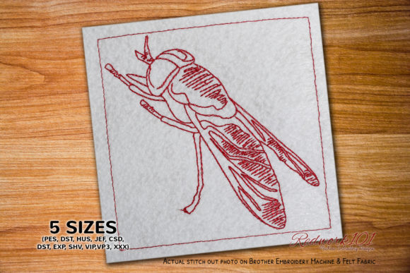 Horse-fly Redwork: A Unique Embroidery Design