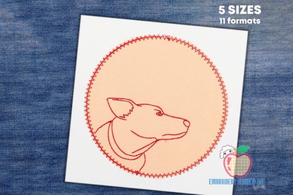 Jack Russell Dog in Circle: A Charming Embroidery Design
