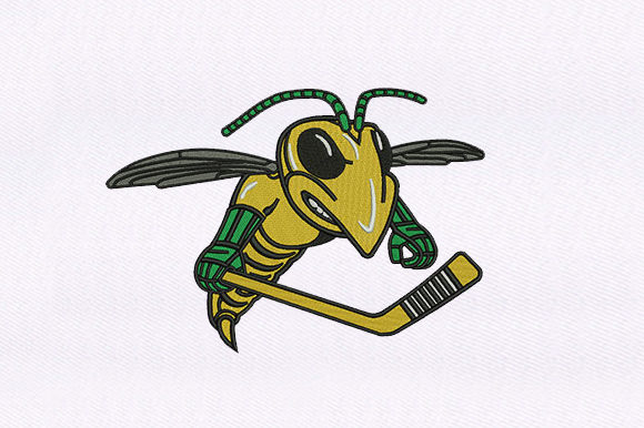 Player Hornet: A Bold and Playful Embroidery Design