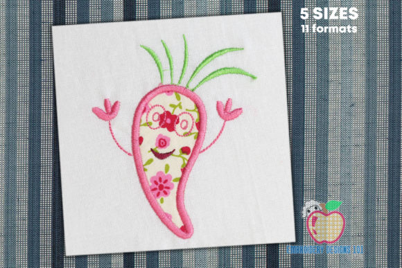 Review of Cartoon Carrot Raising His Hand Applique