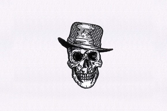 Skull Face: A Bold and Festive Embroidery Design