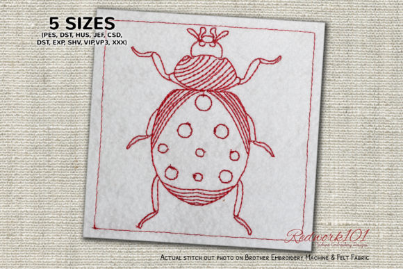 Spoted Coccinellidae Lineart for Seasonal Embroidery