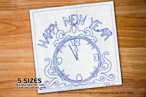 Vintage New Year Clock Redwork Review