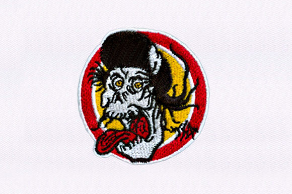Wild Skull Face: A Bold and Expressive Embroidery Design